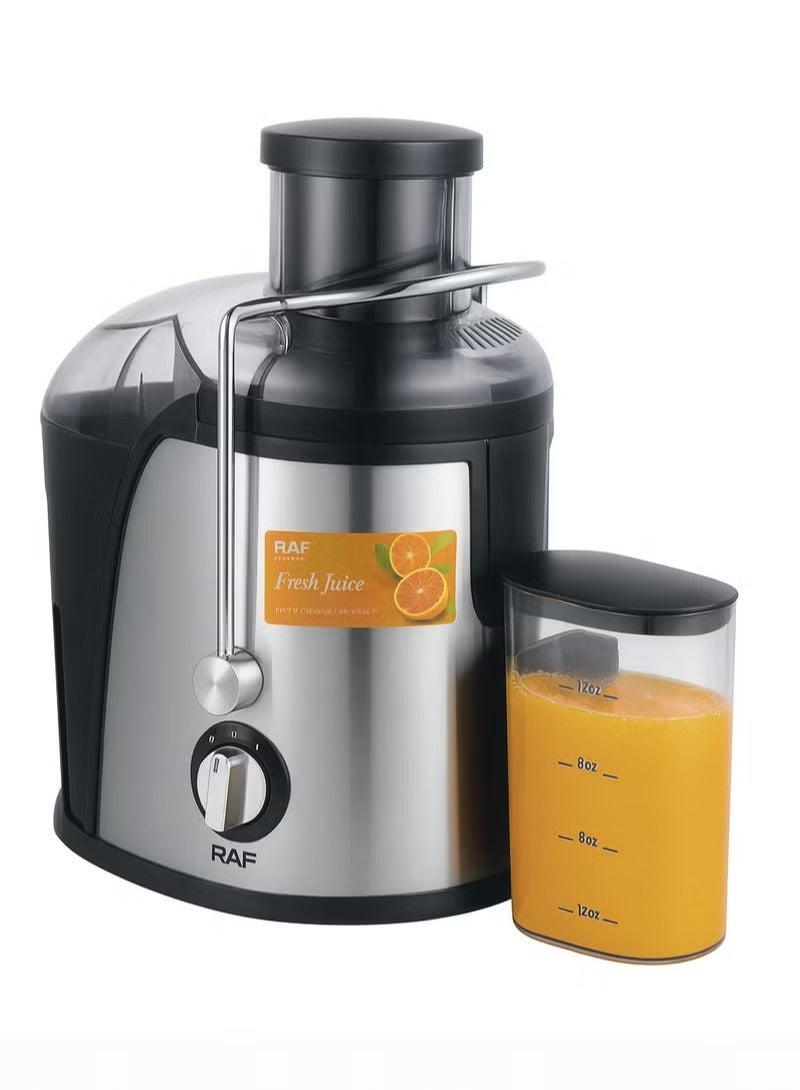 RAF Powerful Stainless Steel Juicer  250W  Low Noise  350ml Jug  18000 RPM for Fresh Fruit & Vegetable Juice - Image 1